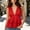 #0278-Red, variant on Womens Blouse Sleeveless V Neck Double Layer Ruffle Hem Cinched Waist Shirt Elegant French Style for Summer