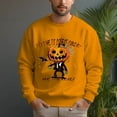 thumbnail image 2 of Men's 330g 100% Cotton Dropped Shoulder Crew Neck Sweatshirt-Pumpkin Man + Bat, 2 of 15