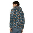 thumbnail image 4 of Goofa Playful Foxes Forest Blues Pattern Mens Full-zip Hoodie, Zip-up Pullover Hooded Sweatshirt, Kangaroo Pocket Hoodie Ideal for Daily Wear, Travel, and Home-, 4 of 5
