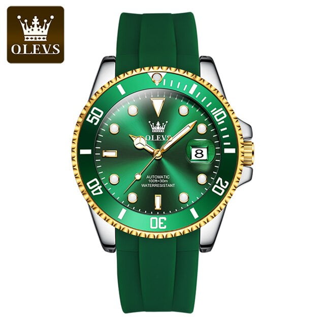 OLEVS Men's Automatic Mechanical Watch Big Face Luxury Dress Watch with Date Men Classic Waterproof Rotatable Bezel Analog Watch