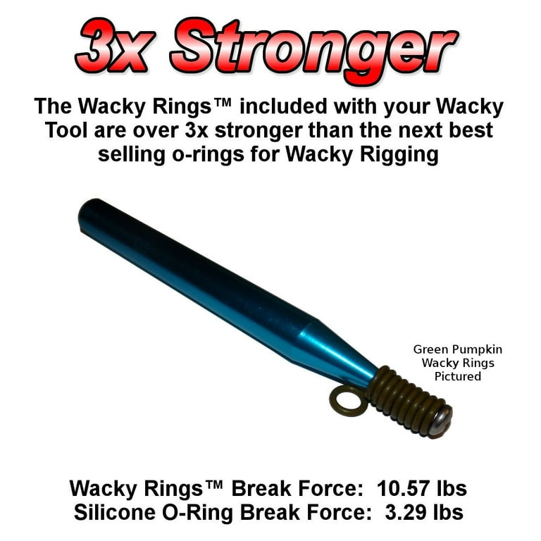Harmony Fishing - Pro Grade Wacky Tool (O-Ring Rigging Tool for Senkos & Stick Baits w/ 10 Wacky Rings)