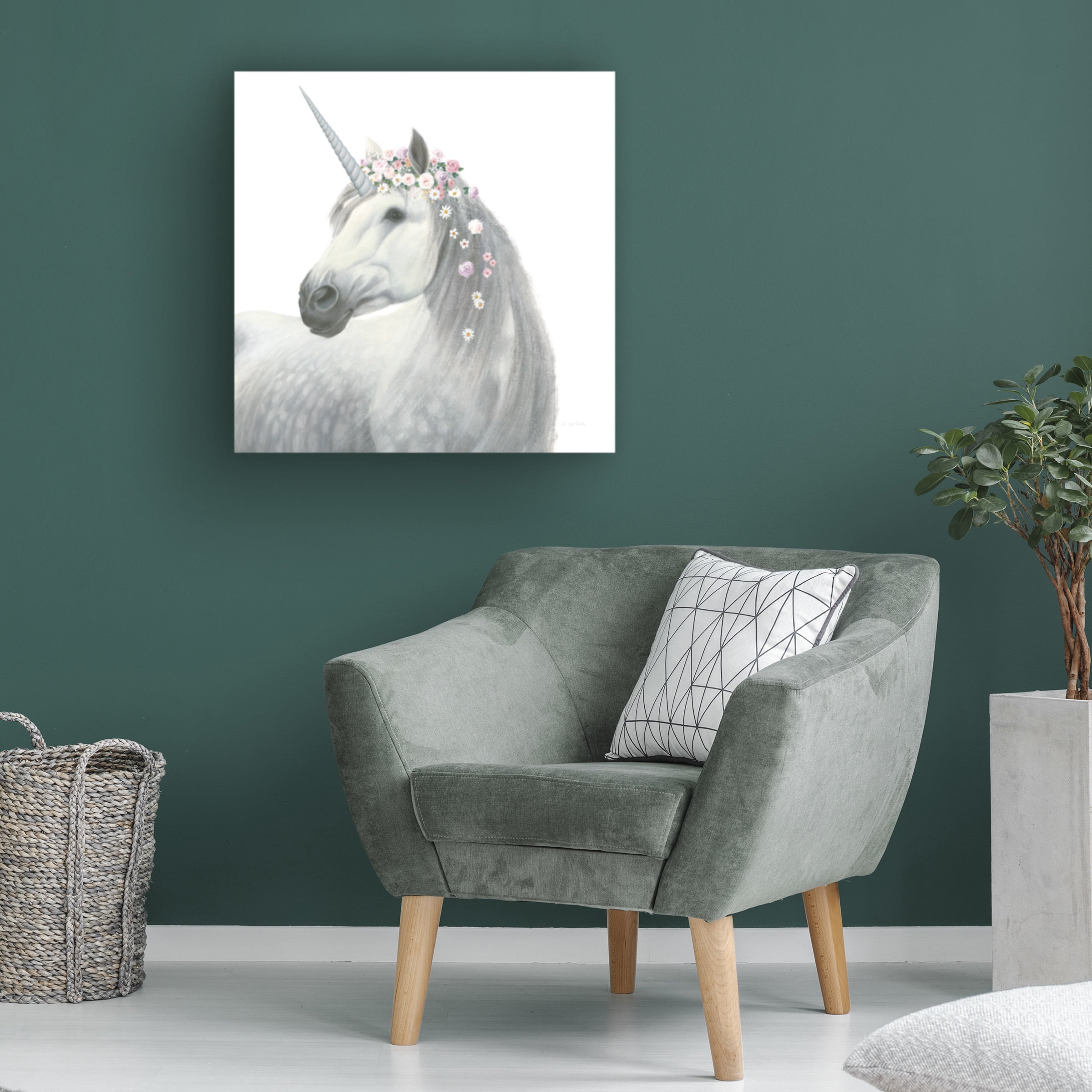 James Wiens 'Spirit Unicorn II Square' Canvas Art