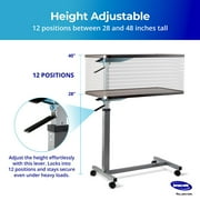 Invacare Adjustable & Tilting Table Bed - Height Adjustable Bedside Table w/ Wheels & L-Shaped Base