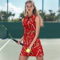 thumbnail image 3 of Yuyamidu Candy Canes Tennis Dress with Built in Shorts, Red Christmas Sleeveless Athletic Dress for Women Golf Athletic Dresses with Pockets Golf Outfits Size XS, 3 of 8