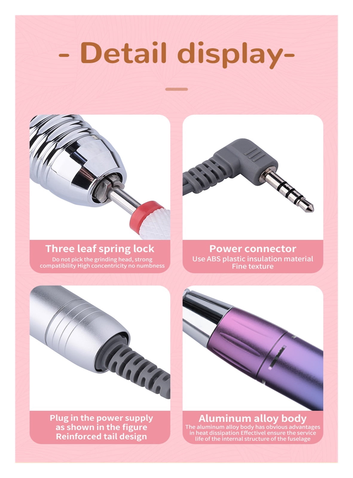 Portable Nail Drill Professional 35000 RPM, Rechargeable Electric Nail File Machine E File For Acrylic Nails Gel Polishing Removing, Cordless Efile With Bits Kit For Manicure Salon Home