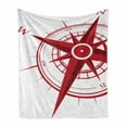 thumbnail image 1 of Compass Soft Flannel Fleece Blanket, Abstract Illustration of Navigation Star from Different Angle Print, Cozy Plush for Indoor and Outdoor Use, 70" x 90", Vermilion Ruby and White, by Ambesonne, 1 of 6