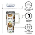 thumbnail image 3 of 30oz Halloween Tumbler with Handle – Ghost Skull Drinkware with Lid and Straw – Creepy Theme Travel Cup – Halloween Gifts, 3 of 5