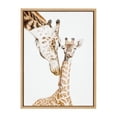 thumbnail image 3 of Kate and Laurel Sylvie Mother and Baby Giraffe Portrait Framed Canvas Wall Art by Amy Peterson Art Studio, 18x24 Natural, Modern Cute Animal Portrait for Wall, 3 of 7