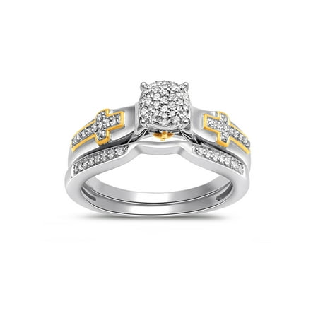 Forever Bride 0.20 Carat T.W. Diamond Wedding Ring in Sterling Silver (J-K, I2-I3)