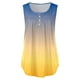 thumbnail image 2 of Gibobby Top de chaleco estampado degradado con cuello en V y botón simple informal de verano para mujer(Amarillo,CH), 2 of 3