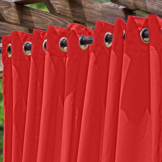 Rosso Extra Wide Outdoor Curtain 84 in Long w/ Nickel Grommets