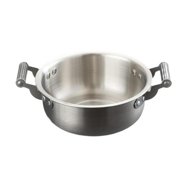 Olla coreana para ramen multiusos de acero inoxidable con doble oreja y calentamiento rápido para mariscos 22 centímetros