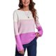 thumbnail image 1 of Suéter de manga larga para mujer, Top con cuello barco a rayas de Color contrastante, Jersey holgado, prendas de punto, color rojo rosa L, 1 of 6