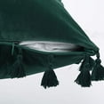 thumbnail image 4 of Boho Decorative Soft Velvet Throw Pillow Covers with Tassels Solid Cushion Case for Couch Bed Sofa, Green, 18x18 inch, 2 Packs, 4 of 6