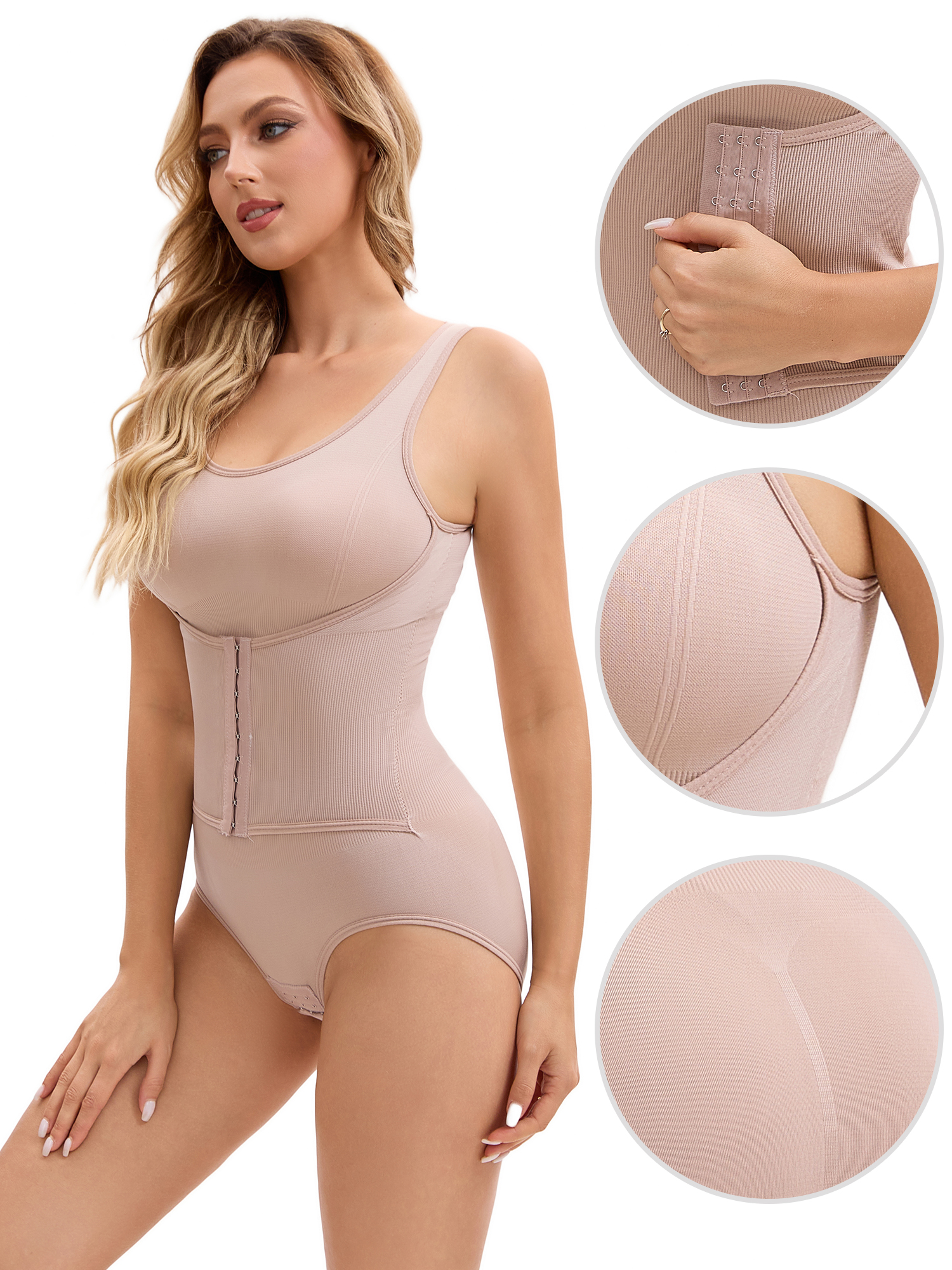 DARING DIVA Waist Cincher Body Shaper Butt Bodysuit L Beige