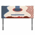thumbnail image 3 of Music Headboard, Country Festival Event Illustration Guitar American Flag Design Print, Upholstered Decorative Metal Bed Headboard with Memory Foam, Full Size, Cream Red Blue, by Ambesonne, 3 of 4
