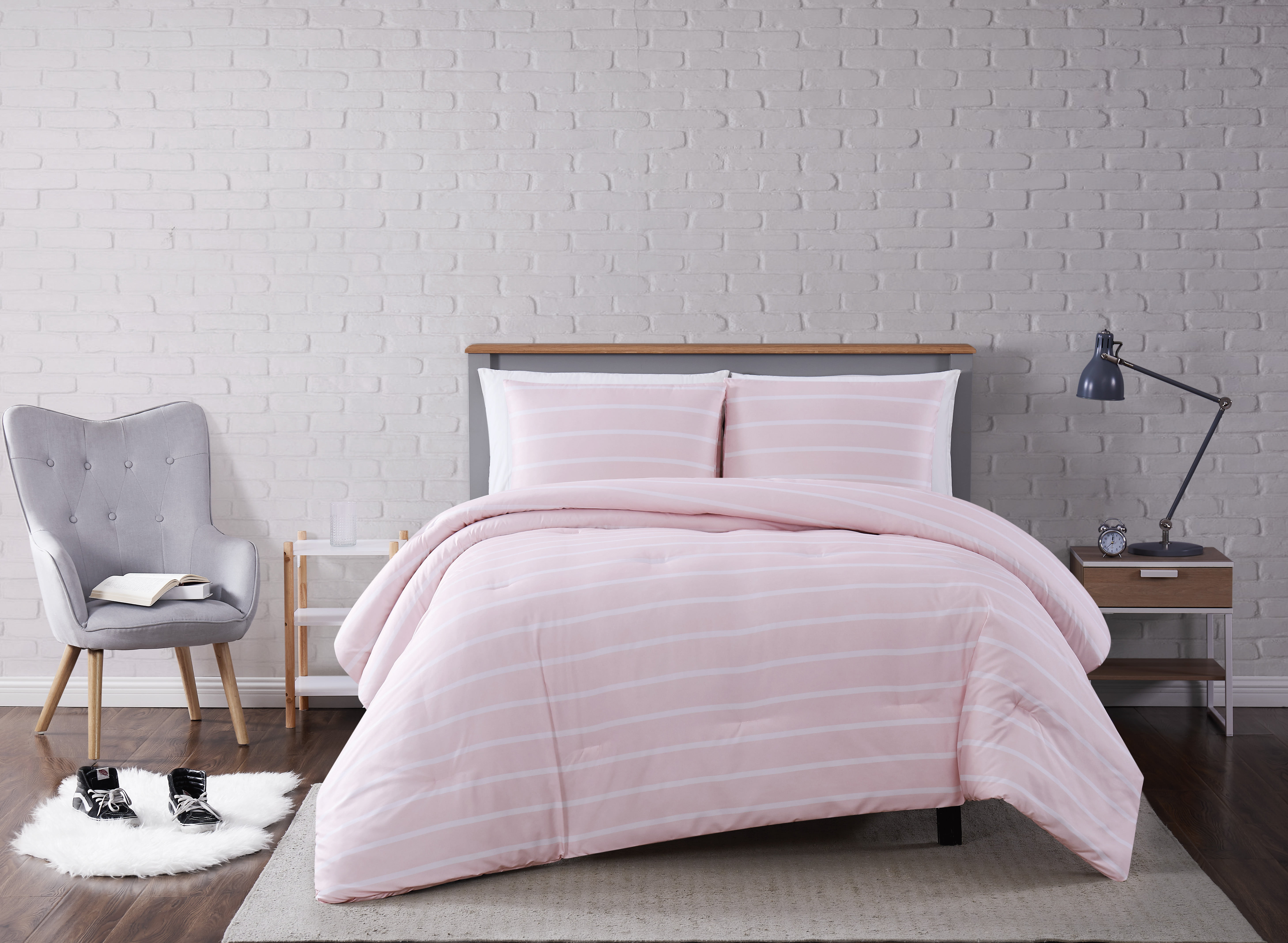 Truly Soft Maddow Stripe Blush Twin XL 2-Piece Comforter Set - Walmart.com