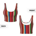 thumbnail image 5 of Fotbe Mexican Serape Blanket Stripes Pattern Womens' Sports Bra Longline Wirefree Padded with Medium Support Sports Moisture-Wicking Workou Vest,Tank Top-X-Large, 5 of 7