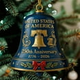 thumbnail image 4 of Dserfhy United States 250th Anniversary Bell Ornament Patriotic Commemorative Doorbell Xmas Tree Hanging Decoration for Home Garden Decor, 4 of 8