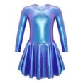 thumbnail image 1 of Alvivi Kids Girls Metallic Figure Ice Skating Dress Long Sleeve Leotard Dancewear, 1 of 7