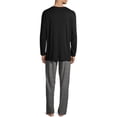 thumbnail image 2 of Hanes Men's and Big Men's Comfortsoft Long Sleeve Crew and Cotton Flannel Pajama Pants Set, 2-Piece, 2 of 4