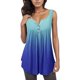 thumbnail image 1 of Camisetas Sin Mangas Para Adolescentes Camisas ajustadas y acampanadas para mujer, camisetas informales con estampado sin mangas y botones, túnica fluida a la para mujer, blusa superior (Blue, XXL), 1 of 4