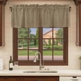 thumbnail image 6 of 2 Pack Vintage Brown Valances for Windows Bedroom Living Room Window Treatments, Farmhouse Retro Dark Solid Color Linen Texture Rod Pocket Valance Drapes Short Kitchen Curtains Over Sink 60"x18", 6 of 8