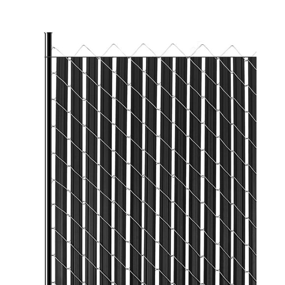 VEVOR Chain Link Fence Privacy Slats Double-Wall with Wings for 8' High Fence Black