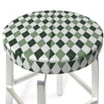 thumbnail image 3 of Rocae grey and green argyle Print Round Bar Chair Cushion Cover Washable Stool Cushion Slipcover for Round Chair-12 inch, 3 of 7