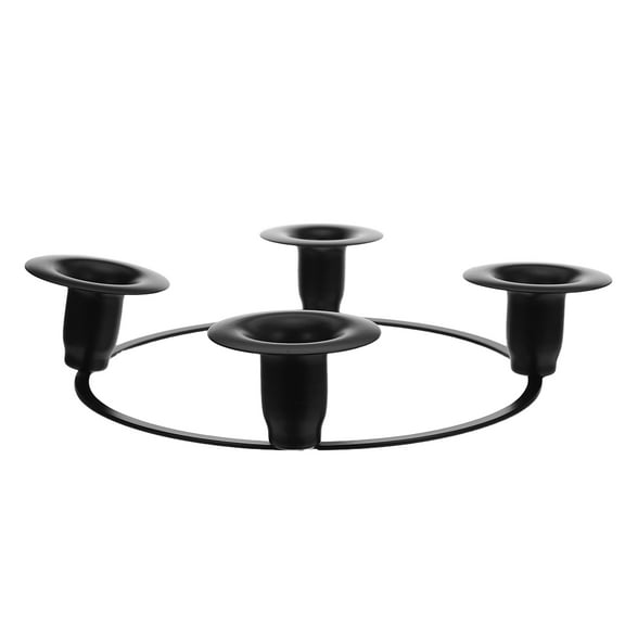 OFFIGAM Christmas Candelabra Candle Stand Metal Iron Black for Elegant Holiday Decor