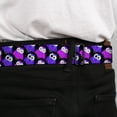 thumbnail image 4 of Buckle-Down Belt, Seatbelt Buckle Belt, Owl Eyes Black Purples Pinks, 30 to 44 Inches, 4 of 9