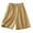 Khaki, variant on Zpanxa Womens Shorts Casual Solid Color Loose Leg Pants with Elastic Waist and Five Point Shorts Khaki L