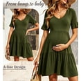 thumbnail image 2 of Women's Summer Maternity Dress Ruffle Short Sleeve Maternity Clothes, 2 of 7