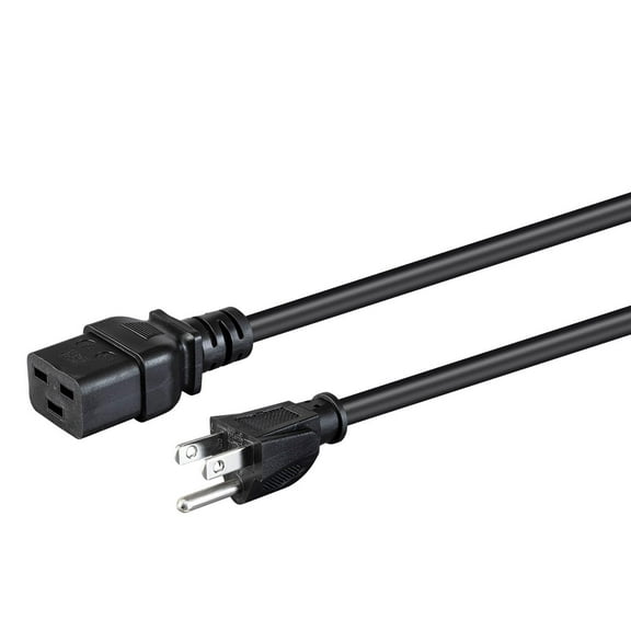 Monoprice Power Cord - 3 Feet - Black, NEMA 5-15P to IEC 60320 C19, 14AWG, 15A, 3-Prong, For Powering Computers, Servers, And Other Network Devices