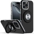 thumbnail image 5 of XPM for Apple iPhone 15 Plus /14 Plus Metal Matte Hybrid with Invisible Rotational Ring Stand, Car Mount Friendly, Military Grade Slim Fit Sturdy Phone Case Cover (Black), 5 of 11