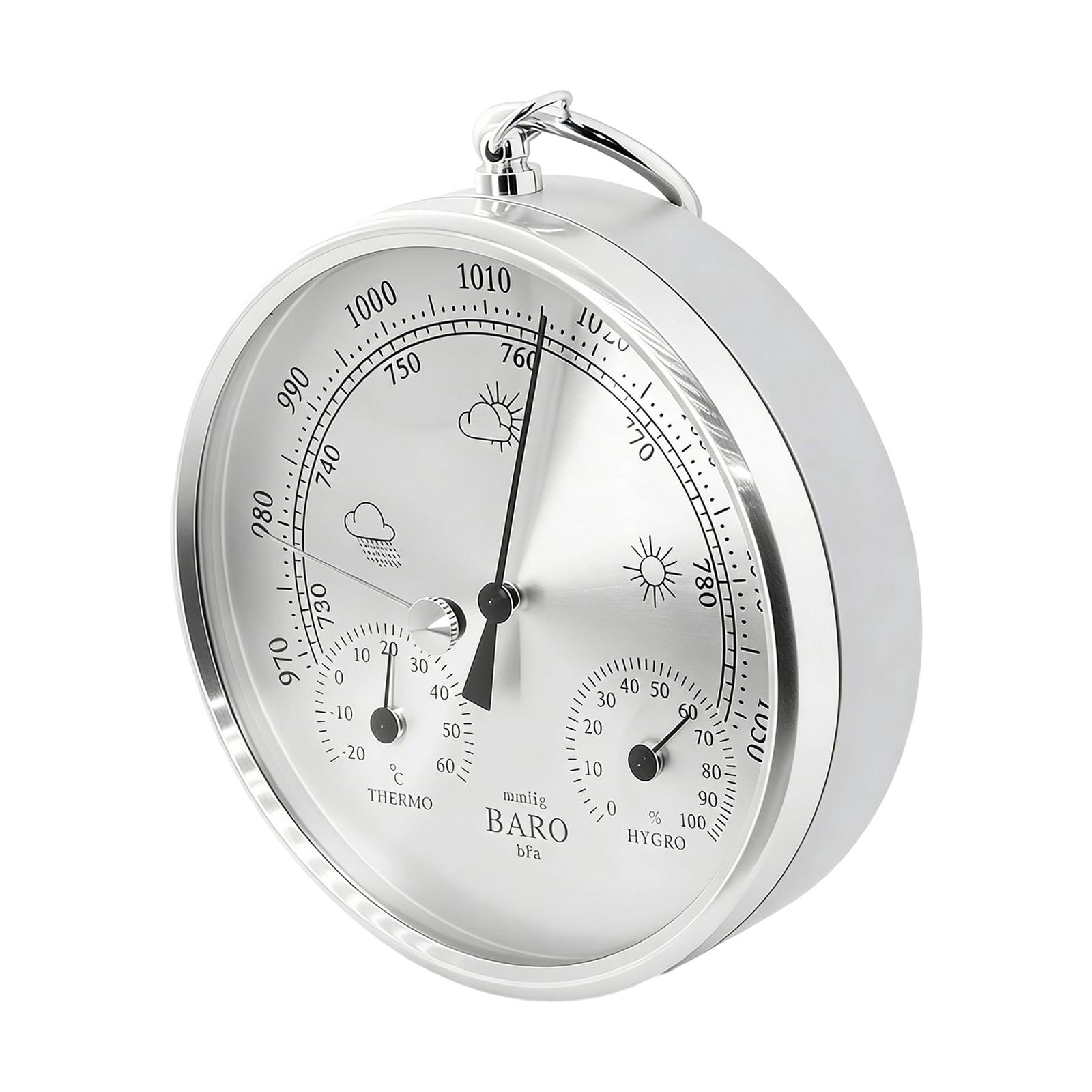 WLPZXP Barometer Thermometer Hygrometer Weather Station for Home Office Living Room Silver