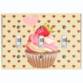 thumbnail image 1 of Metal Light Switch Plate Cover Strawberry Shortcake Cupcake Heart Wallpaper CAK034, 1 of 13