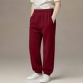 thumbnail image 6 of QATAINLAV Kids High Waisted Joggers Pants with Pockets Solid Casual Elastic Waist Workout Sweatpants Back to School Clothes Red, 6 of 9