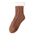 thumbnail image 3 of Fabrcox Womens Fuzzy House Slipper Socks, Thick Plush Brushed Edge, Non Skid Grips Fluffy Winter Indoor Socks, Warm Loungewear Socks for Sleeping at Home (Brown), 3 of 5