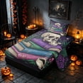 thumbnail image 2 of Homewish Halloween Skull Twin Sheets, Magical Book Print Bedding, Dark Purple Green Blue, 3pcs (1 Flat Sheet, 1 Fitted Sheet and 1 Pillowcase), 2 of 6