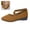 Brown, variant on Womens Crisscross Elastic Strap Wedge Flats Comfort Slip‑On Mary Jane Shoes Soft Lightweight Non‑Slip Round Toe Casual Walking Shoes