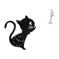 thumbnail image 1 of Reloj de pared con diseño de gato, bonito reloj de pared para guardería, sala de juegos, interior, escritorio, estatua de niña de ballet, estatua de b, 1 of 8