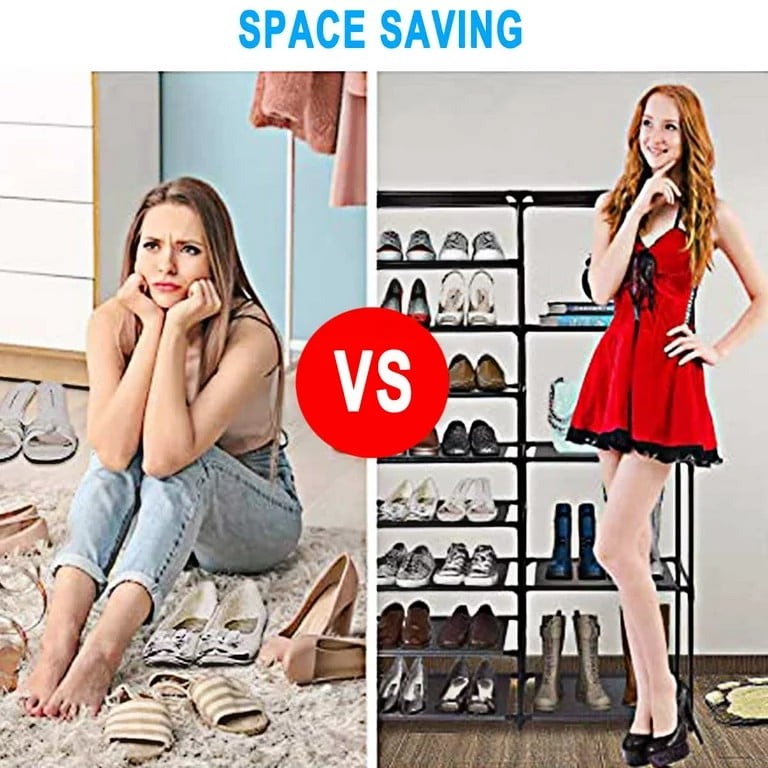 Shoe Rack Shoe Organizer, 20-24 Pairs Shoes Storage Organizer Metal Stackable&Removable Multifunctional Show Rack for Entryway,Closet and Bedroom