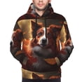 thumbnail image 2 of Bingfone Cute Maple Leaf Puppy Men's Drawstring Hoodie Long Sleeve Pocket Sweatshirts-4X-Large, 2 of 6