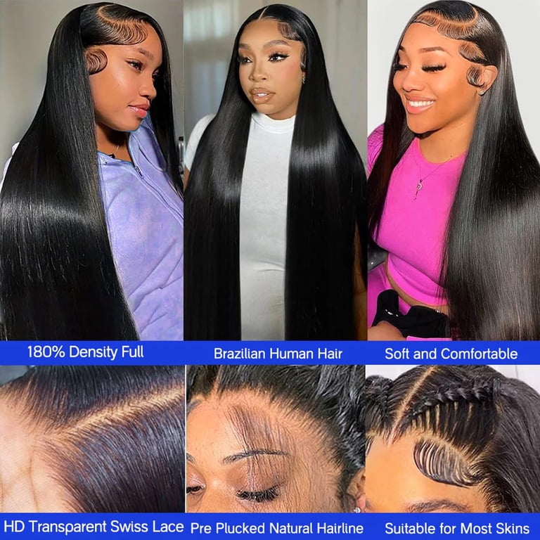 13x6 Lace Front Wigs Human Hair Pre Plucked 180 Density  display picture 1