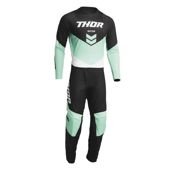 Thor Youth Sector Chev Jersey and Pant Combo Black/Mint (Youth XX-Small / Pants 18)