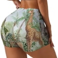 thumbnail image 2 of Kdxio Watercolor African Animals Wildlife Print Workout Shorts for Women Seamless Soft Smooth Gym Yoga Scrunch Active Shorts, 2 of 5