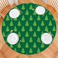 thumbnail image 2 of Green Christmas Tree Pattern Round Fitted Tablecloth with Elastic Edge,Dining Table Cover Waterproof,Outdoor Round Tablecloth for Camping,Dining,Indoor and Outdoor, 2 of 7