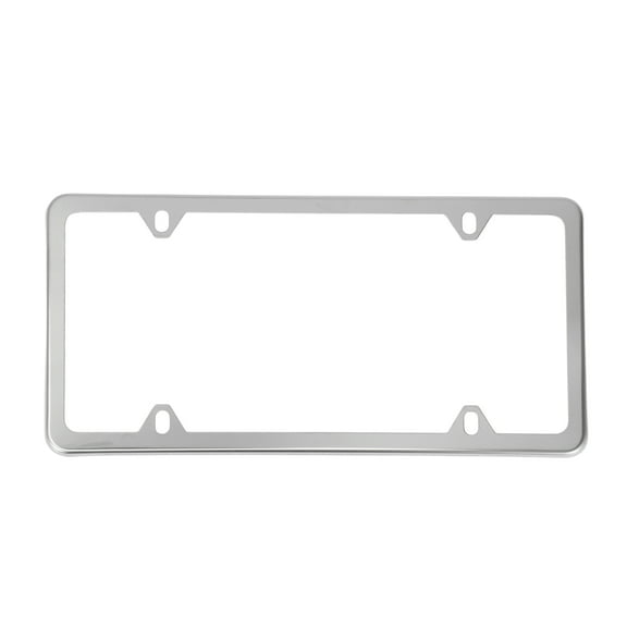 License Plate Frame Stainless Steel Car Front Rear License Plate Holder 4 Hole Black 1 Pc Mirror Triangle Square Hole Narrow Frame