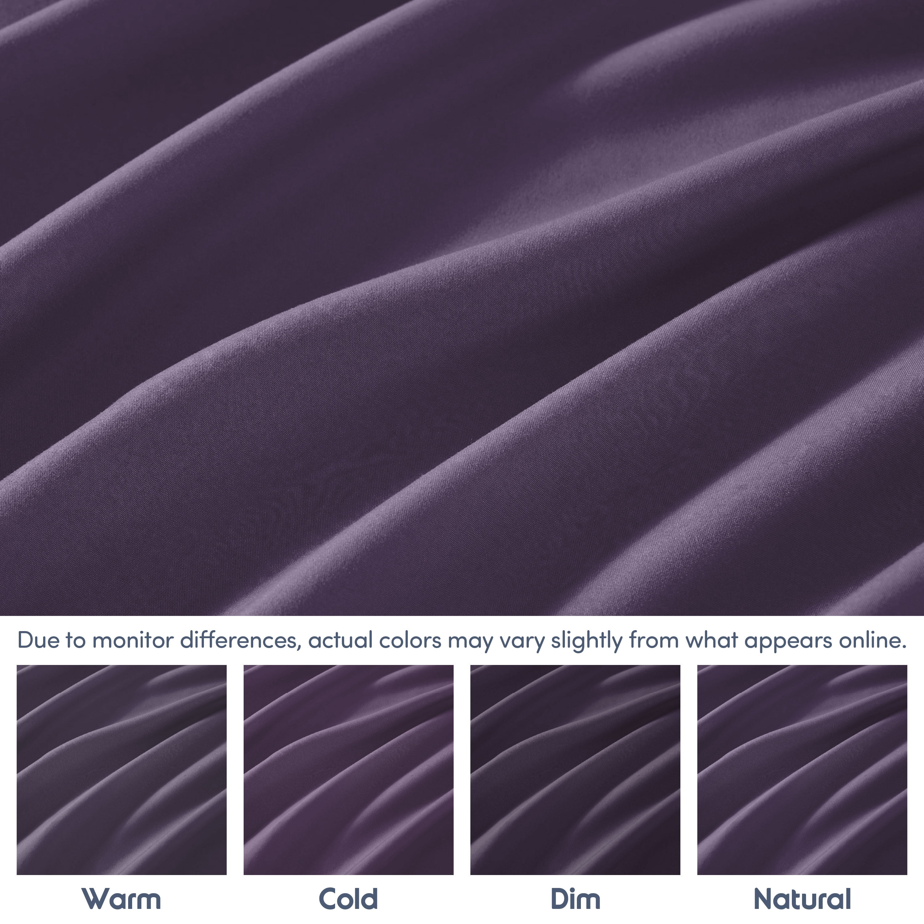 Lammaloe 4 Pack Extra Deep Pocket King Fitted Sheet Only, Fits 18" to 24" Mattress, Soft Microfiber Fitted Bed Sheet, Purple Eggplant